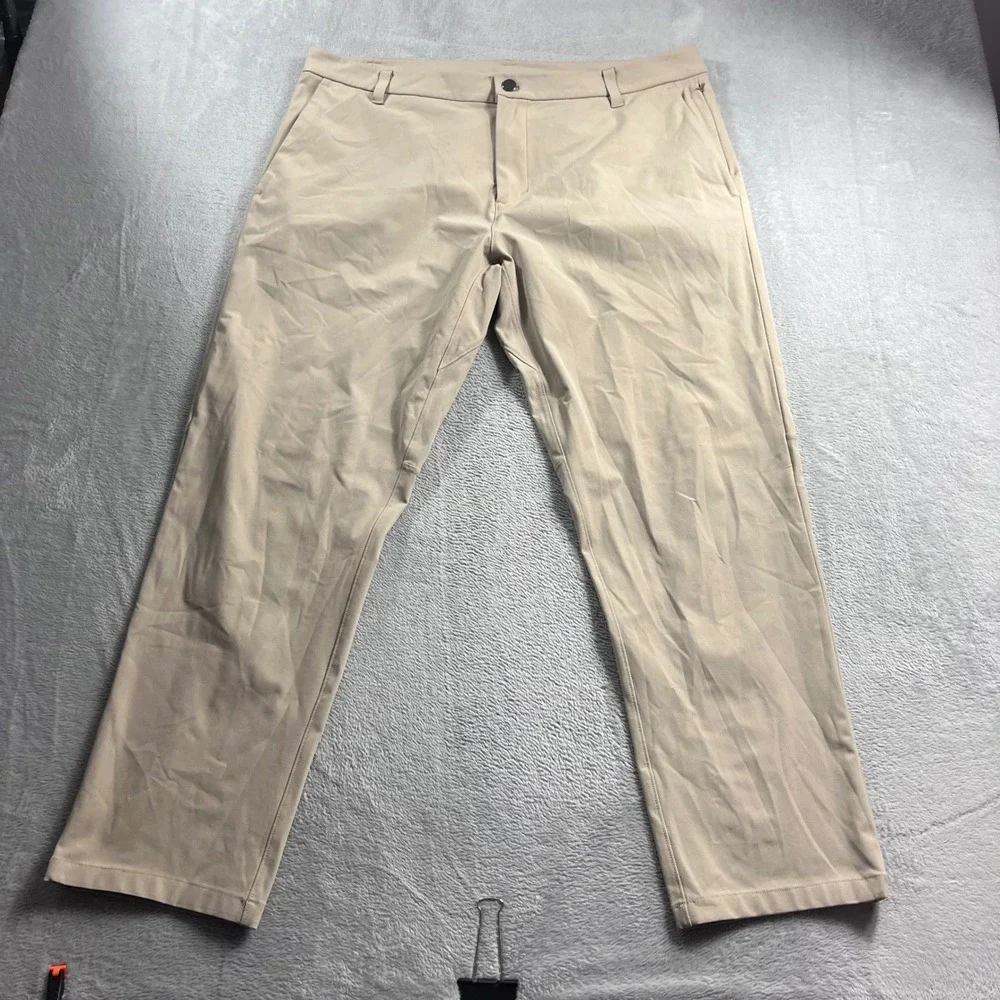 Lululemon Commission Pant Slim 38 Khaki Tan Men's Technical Trousers LM5AEXS